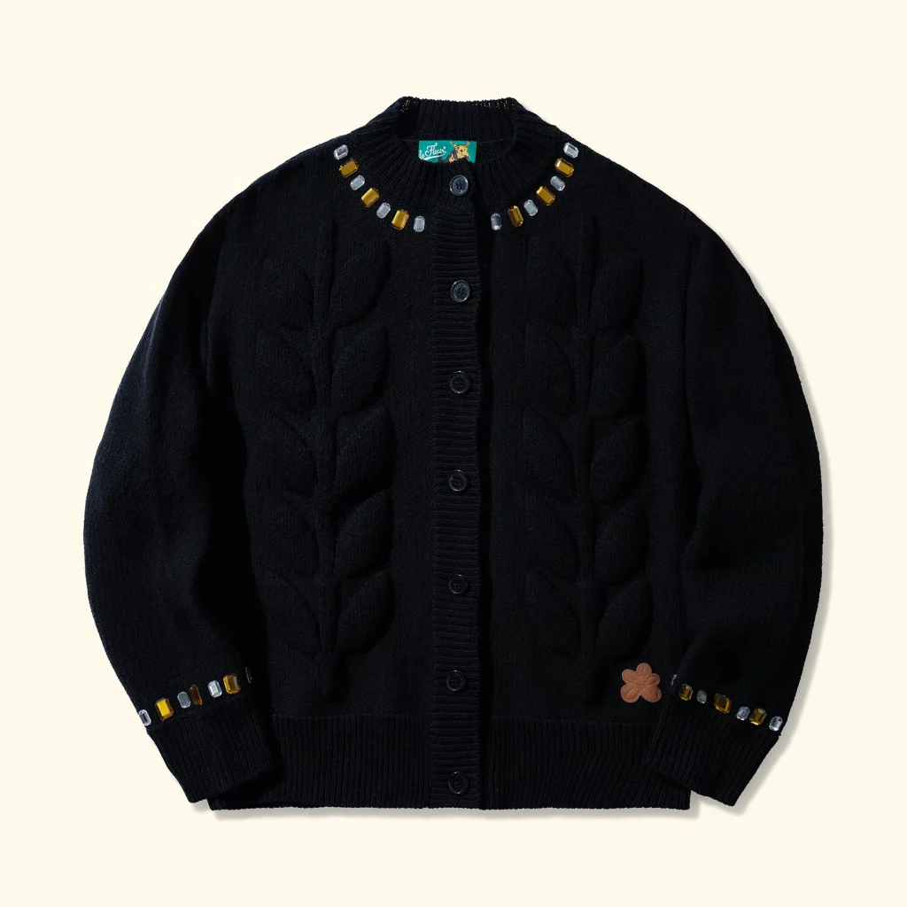 Golf Le Fleur Gemstone Cardigan - Black