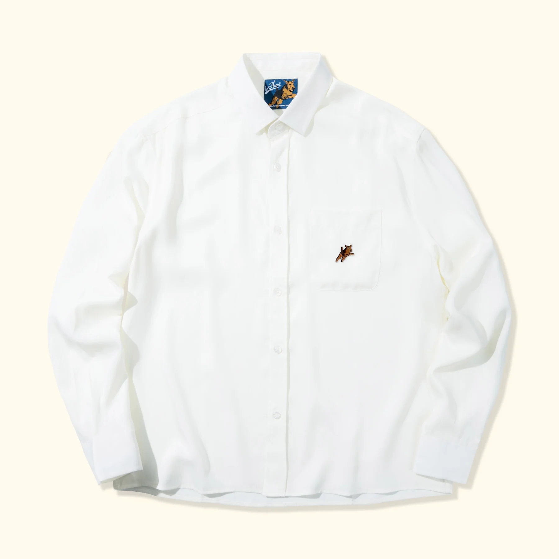 Le Fleur Darryl Collared Shirt - Cream - Front Le Fleur Darryl Collared Shirt - Cream