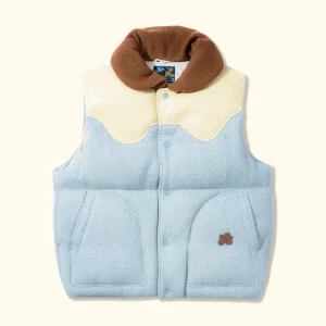 Le Fleur Herringbone Puffer Vest