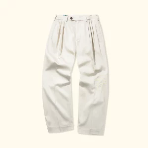 Le Fleur Chainstitch Trousers - Cream