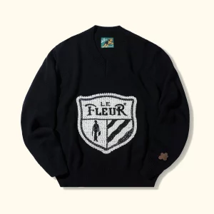Le Fleur Crest Sweater - Black