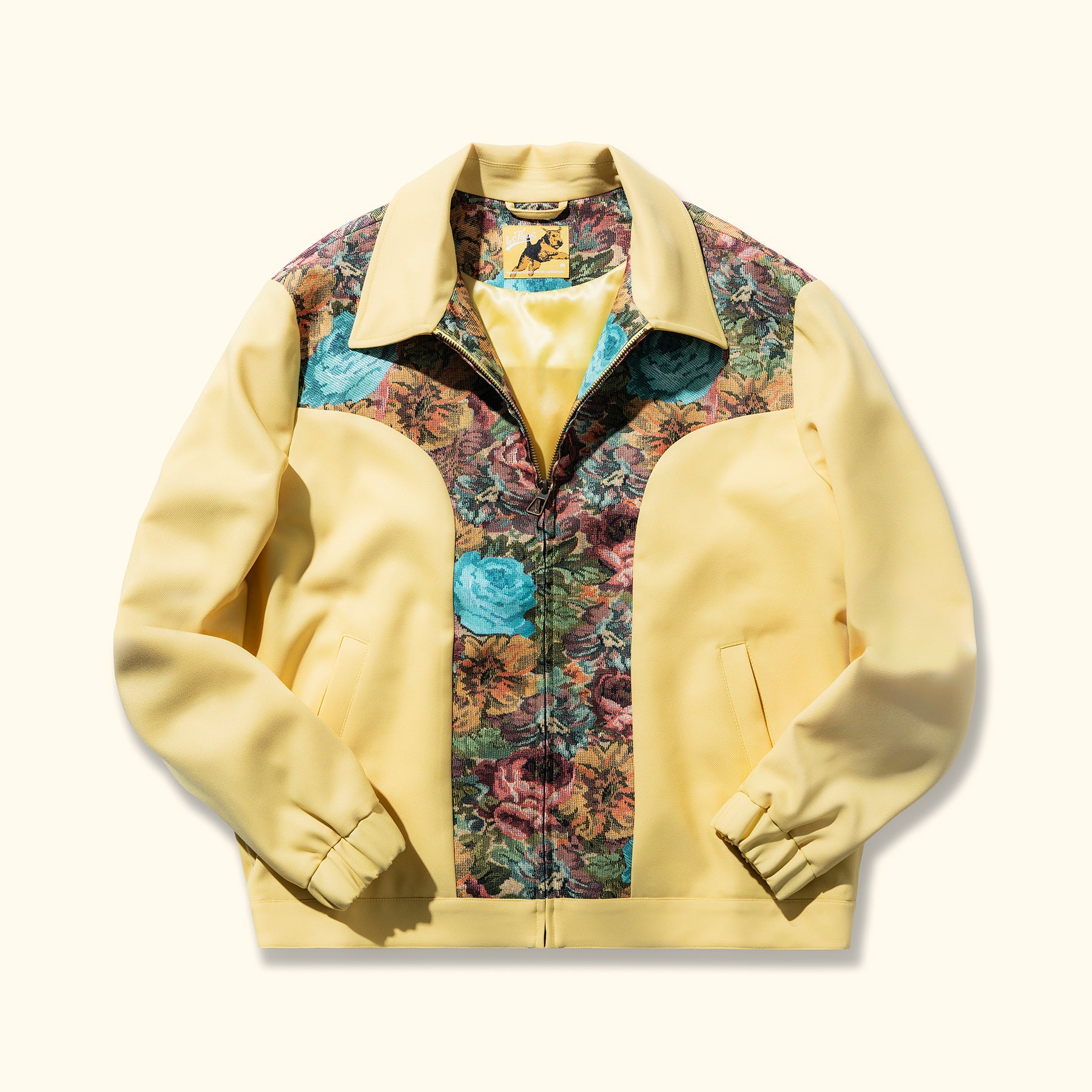 Le Fleur Floral Work Jacket - Front Le Fleur Floral Work Jacket - Gold