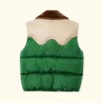 Le Fleur Leather Puffer Vest - Green