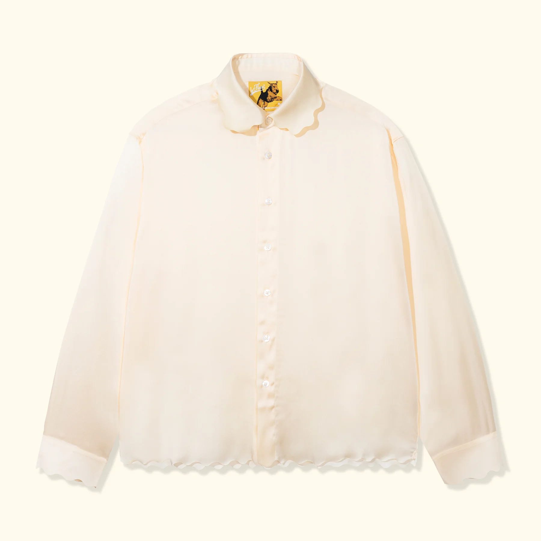 Le Fleur Satin Long-Sleeve - Front Le Fleur Satin Long-Sleeve - Cream
