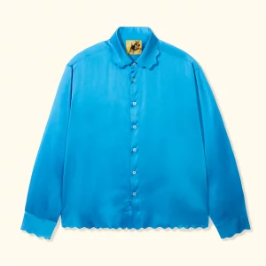 Le Fleur Satin Long-Sleeve - Blue