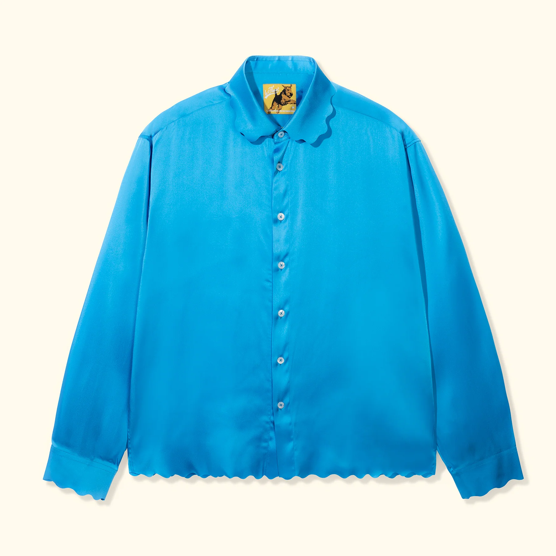 Le Fleur Satin Long-Sleeve - Front Le Fleur Satin Long-Sleeve - Blue