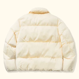 Le Fleur Collared Puffer Jacket - Cream