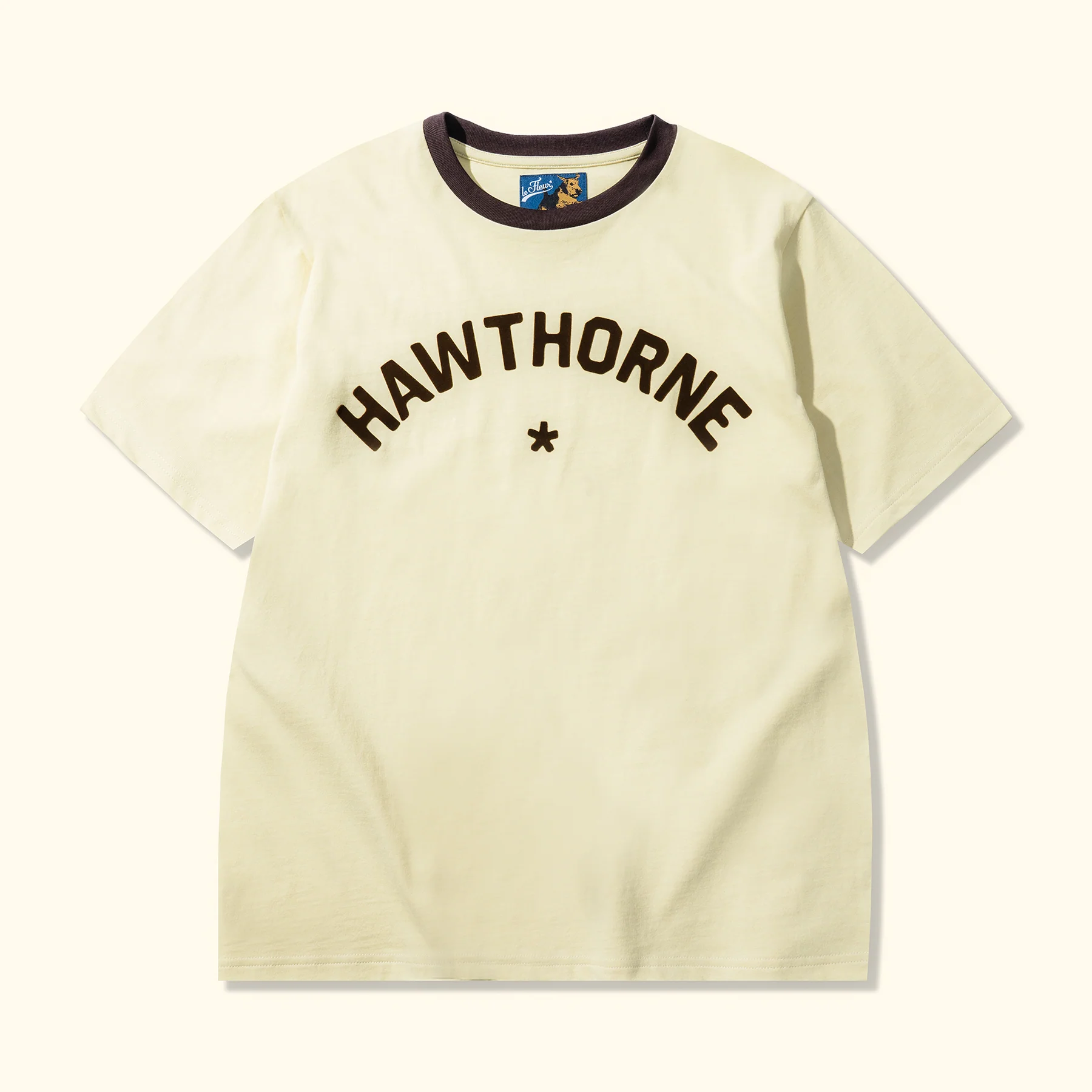 RINGER-T-SHIRT-CRM-01 Le Fleur Ringer T-Shirt - Hawthorne