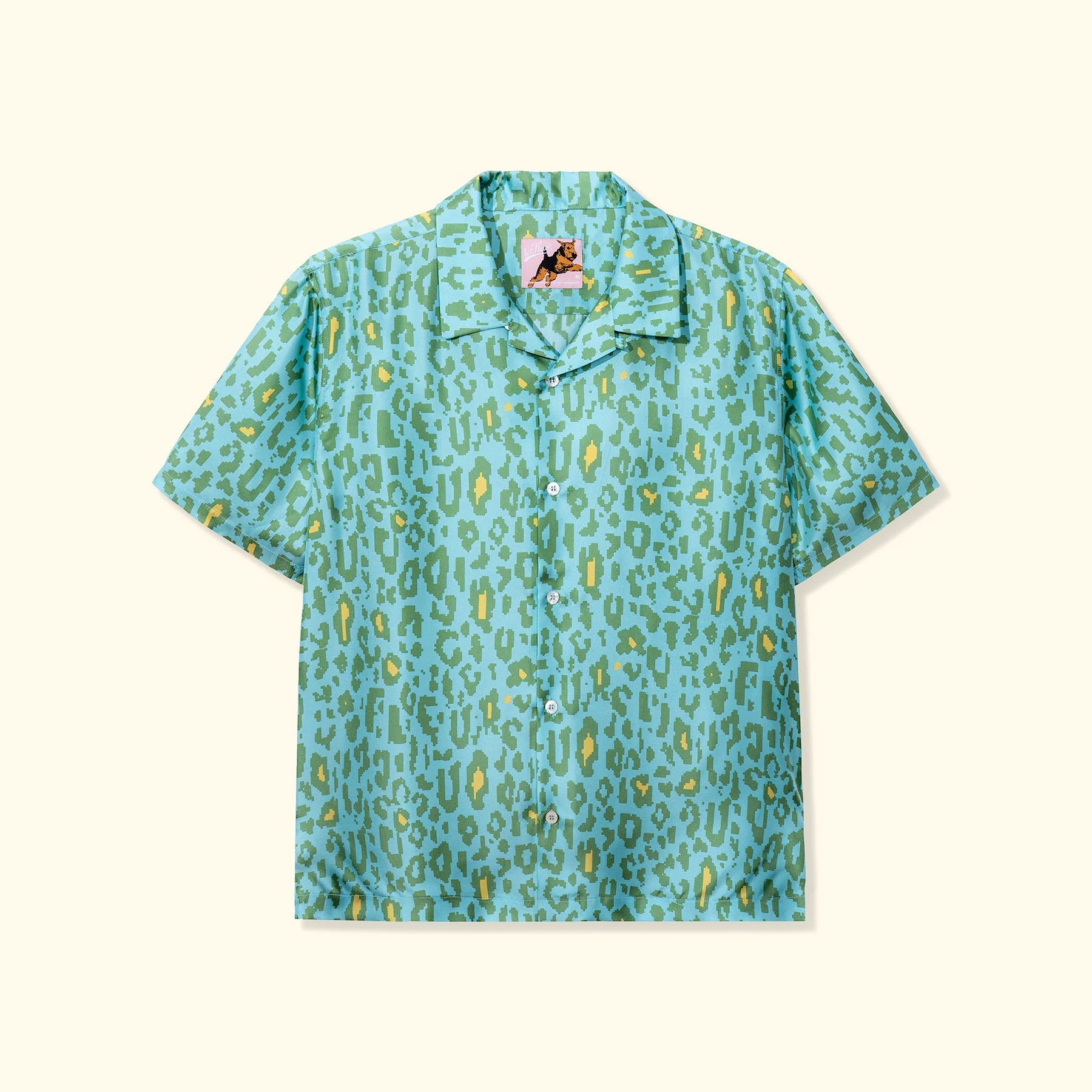 Le Fleur Camo Silk Button-Up - Front Le Fleur Camo Silk Button-Up