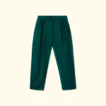 Le Fleur Double Pleated Trouser - Green